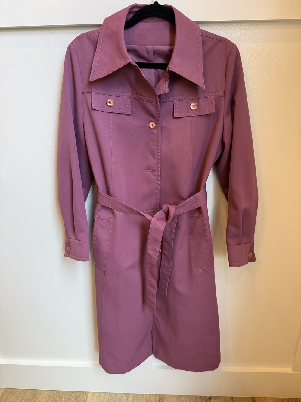 Vintage Forecaster of Boston Women's Dusty Rose mauve raincoat trench retro